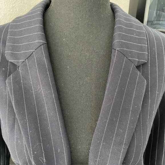 LIVERPOOL Navy Blue Pinstripe Blazer Suit Jacket XS - Picture 5 of 14